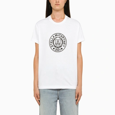 Stella Mccartney White Crew-neck T-shirt With Lgoo