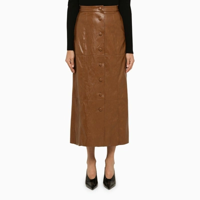 Federica Tosi Eco-leather Skirt In Brown