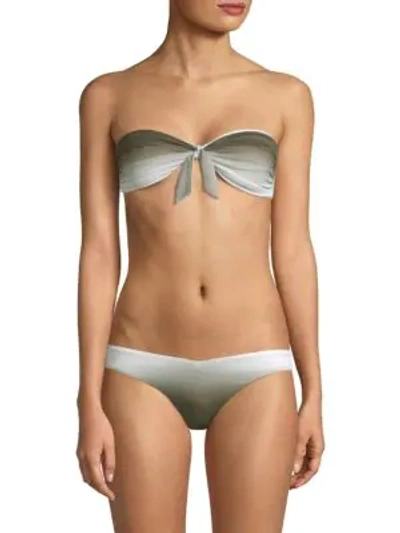 Wildfox Summer Bandeau Bikini Top In Deep Olive Ombre