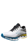 Mizuno Wave Sky 6 Running Sneaker In White-cyber Yellow