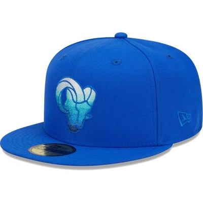 New Era Men's  Royal Los Angeles Rams Gradient 59fifty Fitted Hat