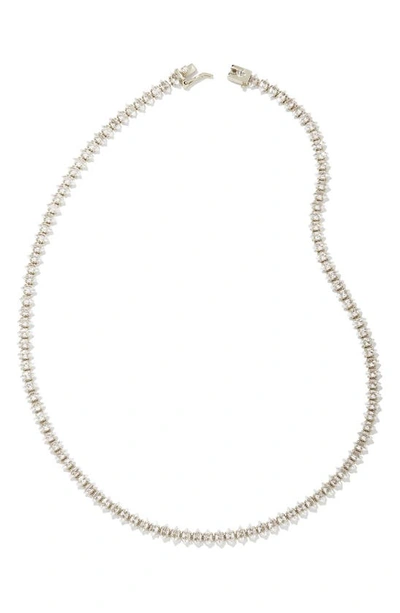 Kendra Scott Larsan Cubic Zirconia Tennis Necklace In Silver