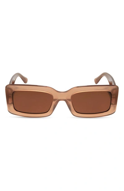 Diff Indy 51mm Rectangular Sunglasses In Taupe/ Brown