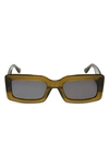Diff Indy 51mm Rectangular Sunglasses In Olive/ Grey