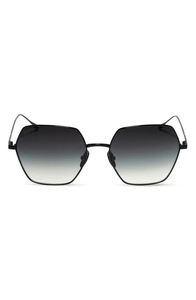 Diff Harlowe 55mm Square Sunglasses In Black/ Grey Gradient