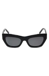 Diff Katarina 51mm Polarized Cat Eye Sunglasses In Black/ Grey