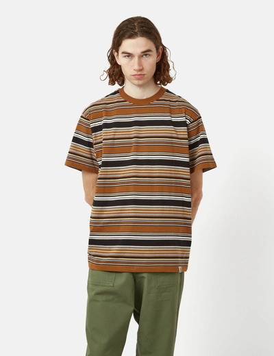 Carhartt -wip Lafferty T-shirt (stripe) In Brown