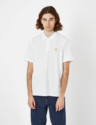 Carhartt -wip Chase Pique Polo Shirt In White