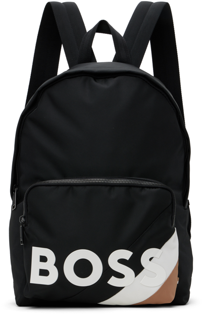 Hugo Boss Black Striped Backpack In Dark Grey 022