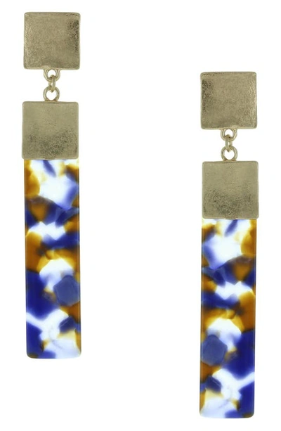 Olivia Welles Kalena Resin Drop Earrings In Blue