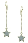 Olivia Welles Ella Druzy Star Drop Earrings In Gold/ Silver