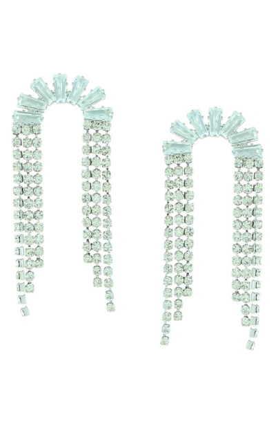 Olivia Welles Emelia Crystal Drop Earrings In Aqua