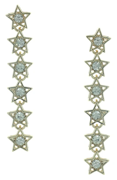 Olivia Welles Kris Stacked Stars Linear Drop Earrings In Metallic