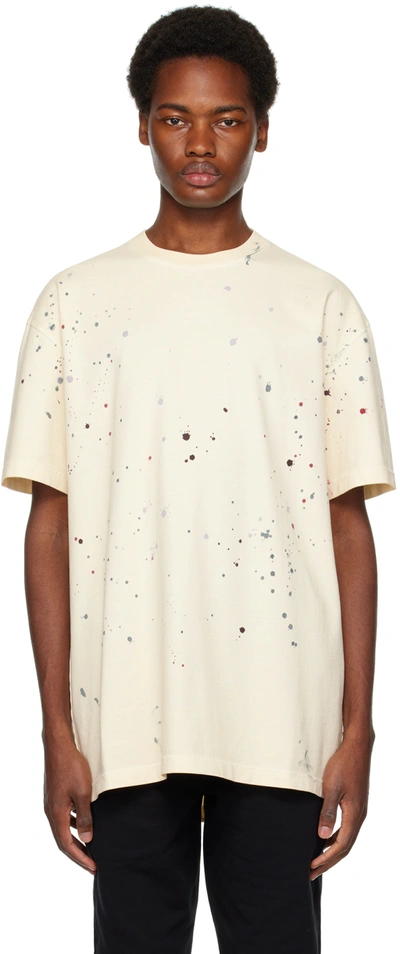 A-cold-wall* Off-white Paint Splatter T-shirt In Bone
