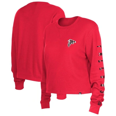 New Era Red Atlanta Falcons Thermal Crop Long Sleeve T-shirt