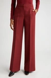 Lafayette 148 Dalton Kindwool Wide Leg Pants In Classic Claret