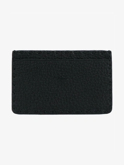 Fendi Black Classic Grained 'selleria' Leather Cardholder