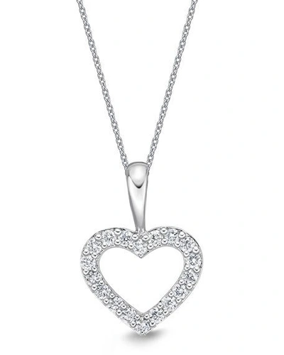Memoire 18k White Gold Diamond Heart Pendant Necklace