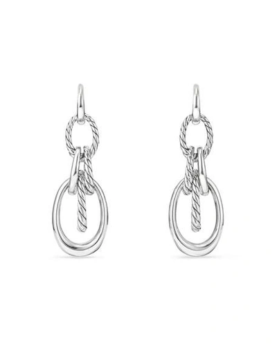David Yurman Pure Form Convertible Link Drop Earrings In Silver