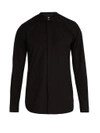 Saint Laurent Wing-collar Cotton-poplin Tuxedo Shirt In Black