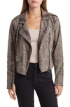 Lyssé Amelia Faux Suede Moto Jacket In Smoke Tp S