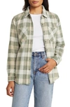 Beachlunchlounge Plaid Jacquard Knit Shacket In Sage Cameo