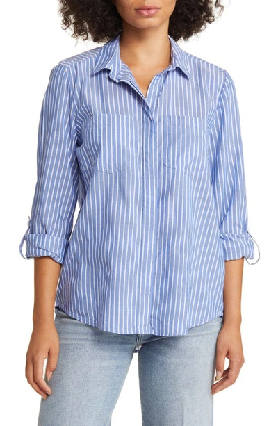 Beachlunchlounge Stripe Cotton & Modal Button-up Shirt In Monte Cavo