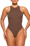 Skims Fits Everybody High Neck Bodysuit In Jasper