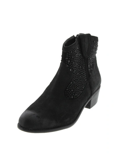 Inc Cayne Womens Leather Embellished Ankle Boots In Black