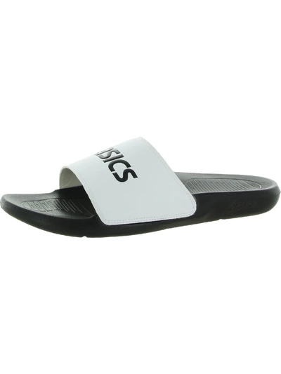 Asics As003 Womens Faux Leather Slip-on Pool Slides In Multi