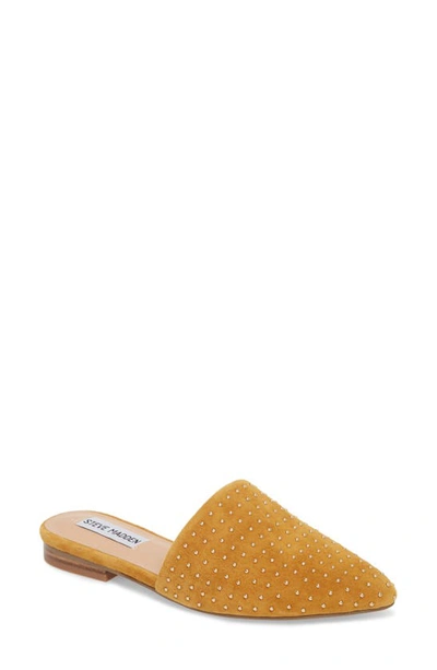 Steve Madden Trace Studded Mule In Mustard Suede