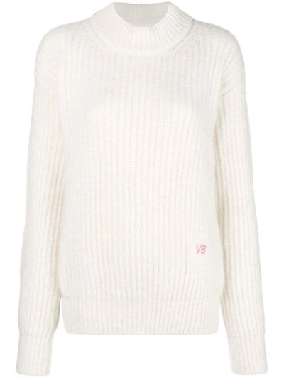 Victoria Beckham Ribbed Sweater In White