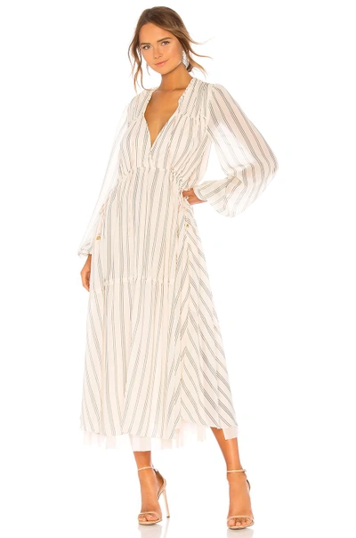 Hot As Hell Lovin Lindhah Dress In Pin Stripes Almond Milk Combo