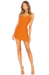 Superdown Rumer Asymmetrical Mini Dress In Citrus Orange