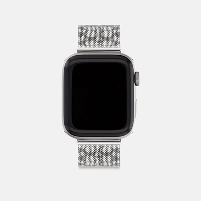 Coach Outlet Apple Watch Strap, 42 Mm, 44 Mm And 45 Mm In Silver