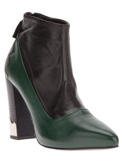 Toga Pointed Toe Ankle Boot In Green