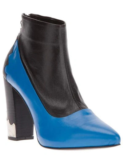 Toga Paneled Ankle Boot In Blue