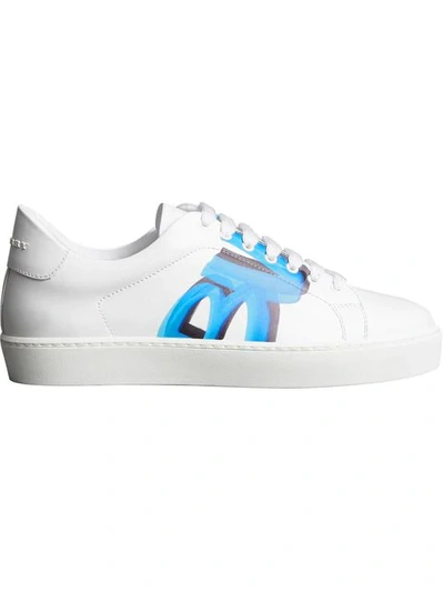 Burberry Westford Graffiti-print Leather Low-top Trainers In White