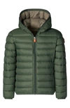 Save The Duck Kids' Lily Hooded Puffer Jacket In Thyme Green