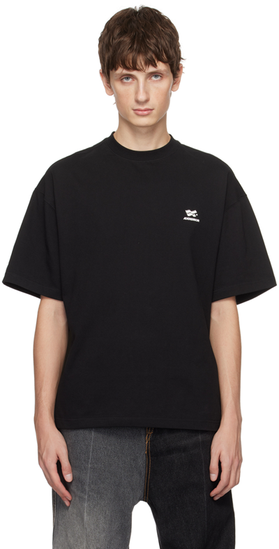 Ader Error Logo-print Crew-neck T-shirt In Noir