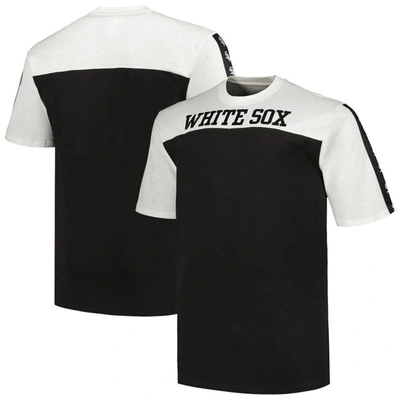 Profile Men's  White, Black Chicago White Sox Big And Tall Yoke Knit T-shirt In White,black