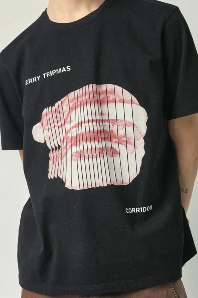 Corridor Tripmas Logo-print Organic Cotton-jersey T-shirt In Black