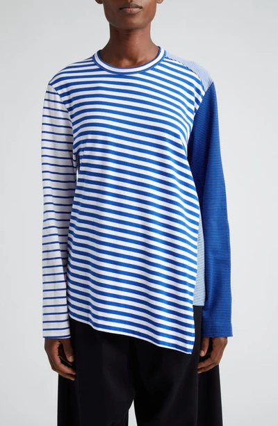<COMME des GARCONS> ギャルソン Tops Comme des Garçons white printed top with frilled side detail