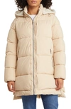 Sam Edelman Puffer Jacket With Removable Faux Shearling Trim In Sand