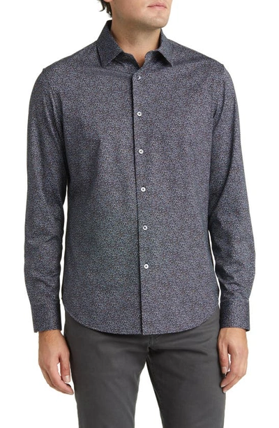 Bugatchi Ooohcotton® Abstract Print Button-up Shirt In Black