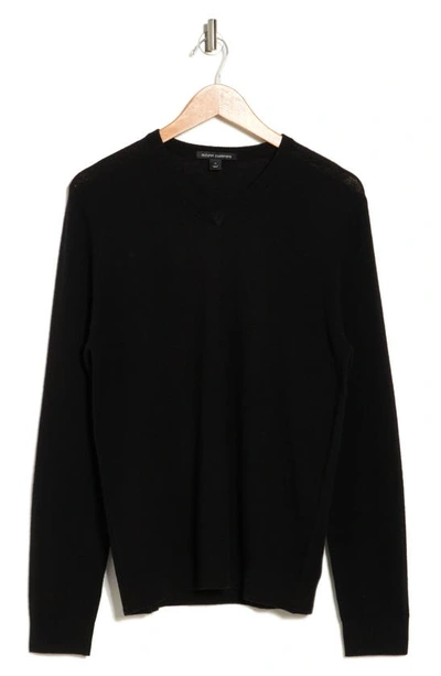 Autumn Cashmere V-neck Merino Wool & Cashmere Sweater In Black