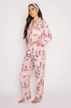 Pj Salvage Cotton Flannel Pajamas In Pink Mist
