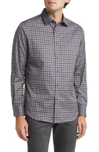 Bugatchi Julian Shaped Fit Plaid Button-up Shirt In Chestnut