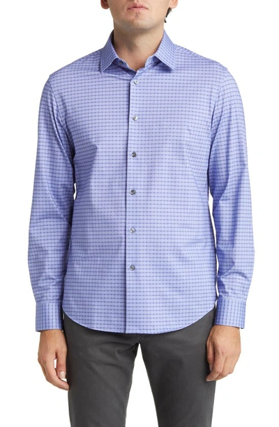 Bugatchi James Ooohcotton® Check Print Button-up Shirt In Lavender