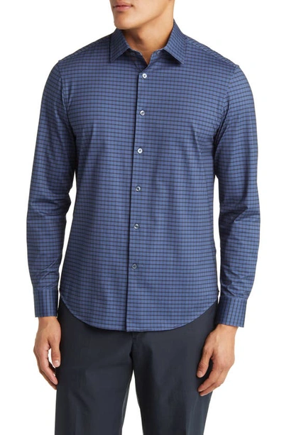 Bugatchi James Ooohcotton® Check Print Button-up Shirt In Navy